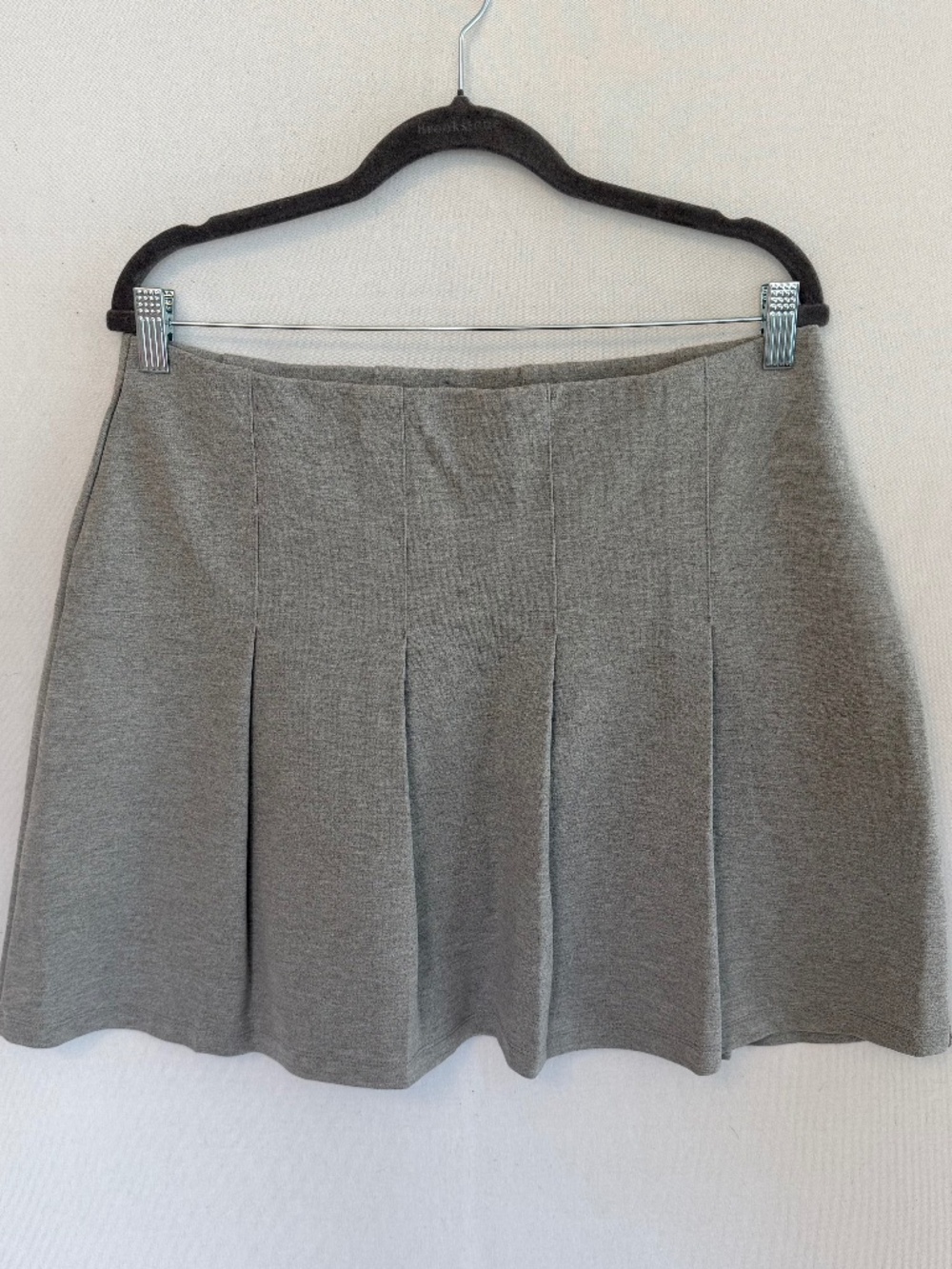 H&M Women’s Large Gray Jersey Knit Soft Pleated Skater Skirt